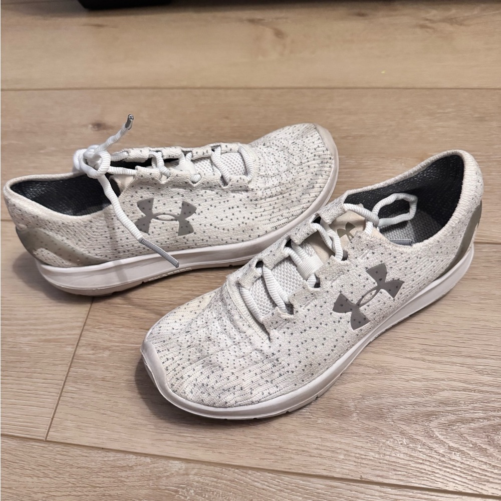 Under Armour Cream and White Athletic Shoes